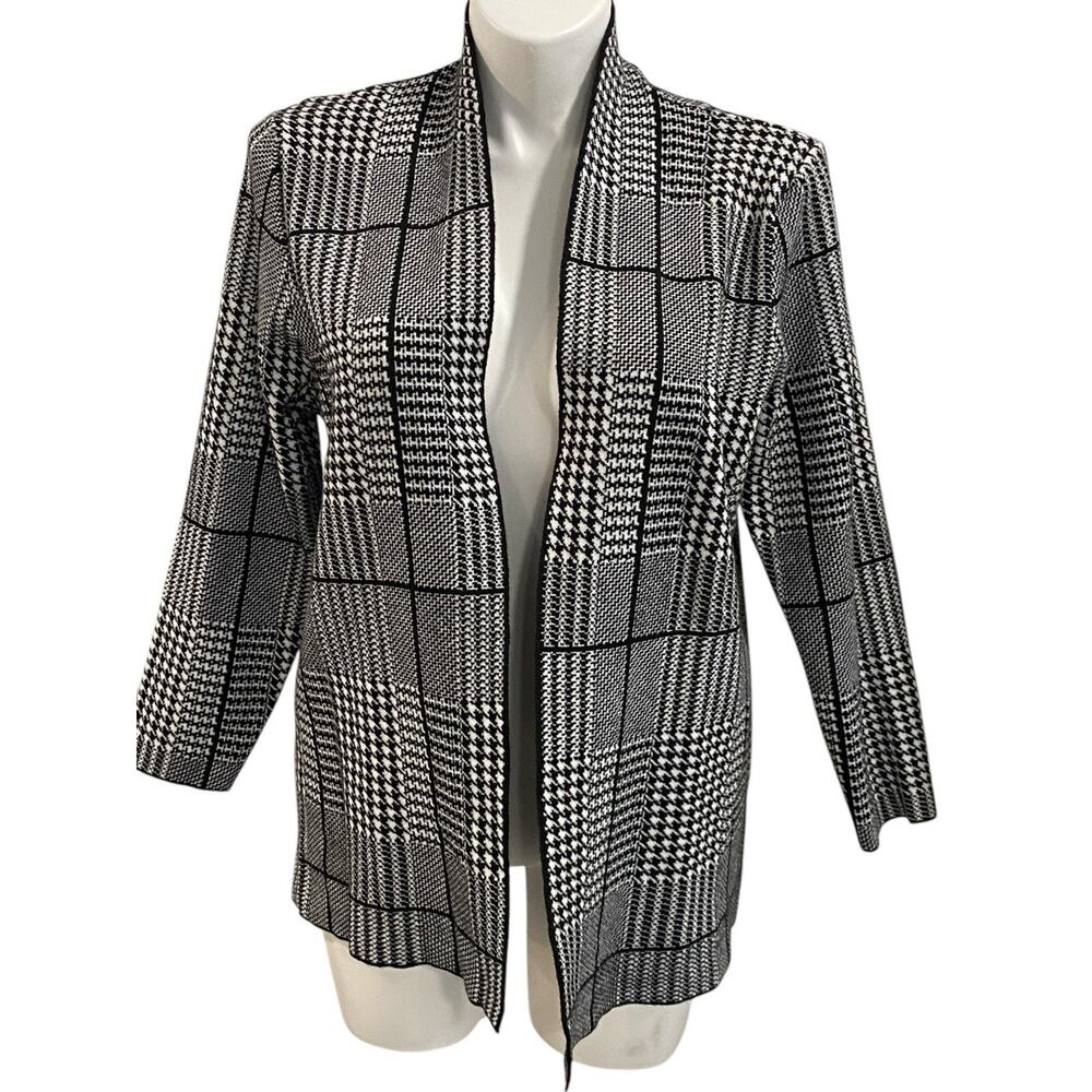 Size Petite Large Ella Emma Herringbone Cardigan Open Cardi Equestrian Classic